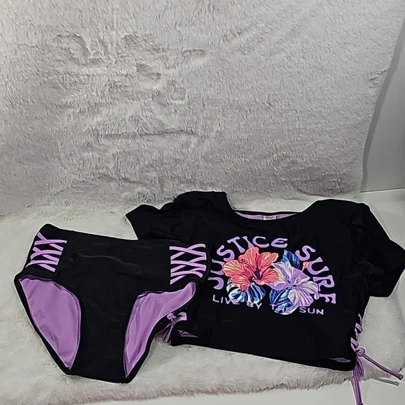 Justice Girls 2 Piece Bathing Suit Size 12/14 - Picture 1 of 7